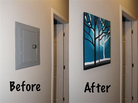 how to camouflage an electrical box|decorative electrical panel covers.